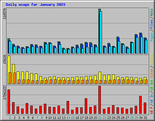 Daily usage for January 2023