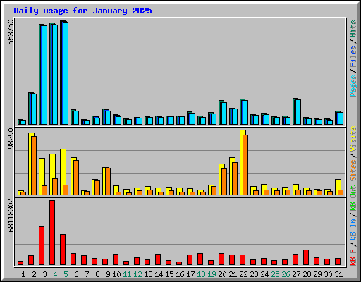 Daily usage for January 2025